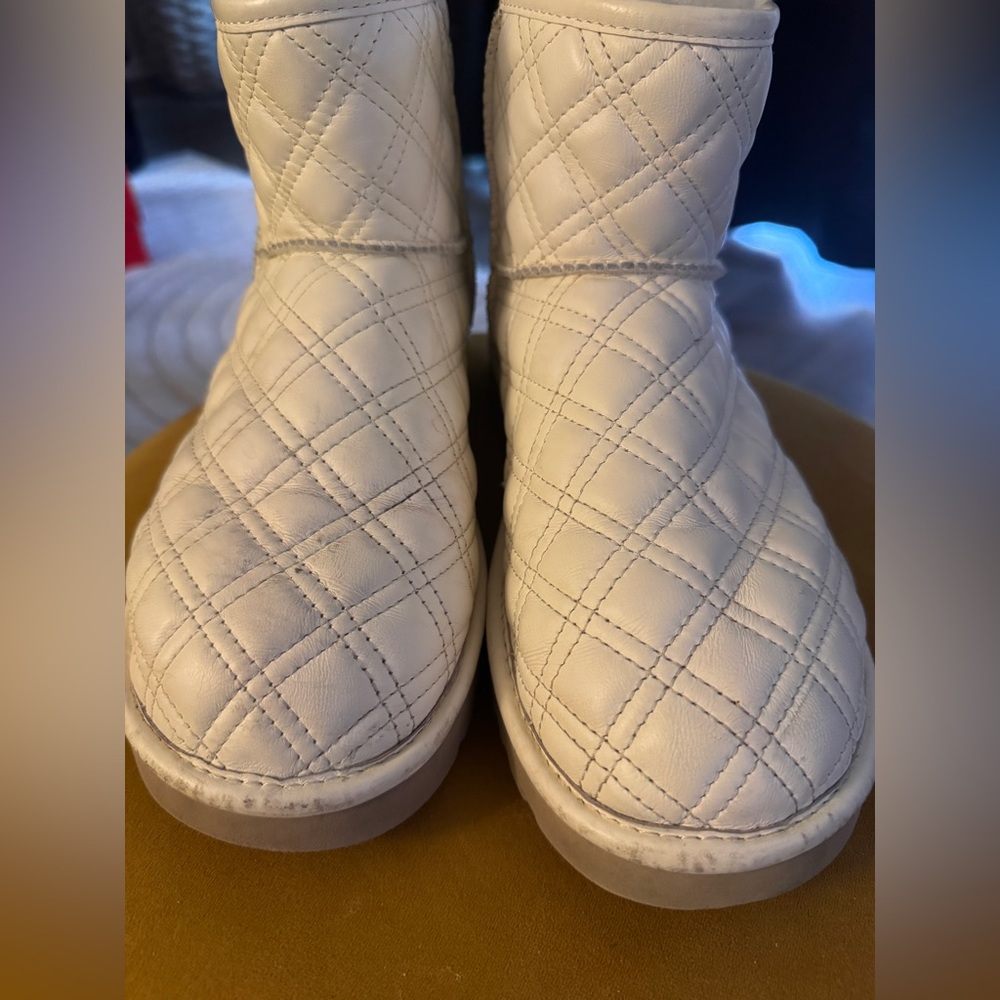 UGG Quilted Cream Ankle Boots
